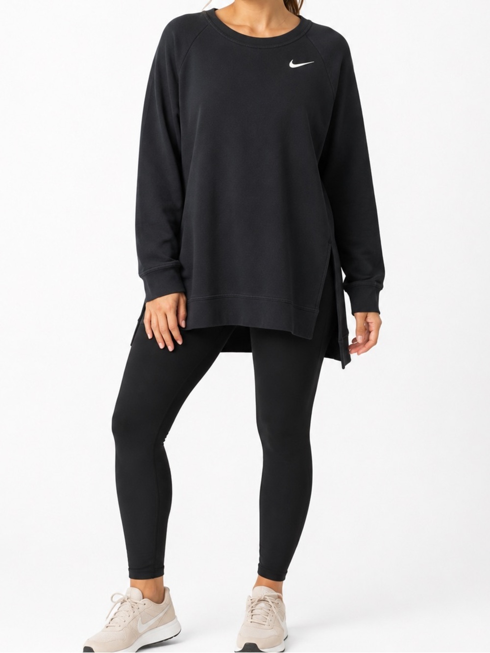 Nike Women’s Dri-FIT Fleece High-Low Side Slit Crewneck Sweatshirt